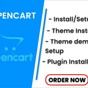Install opencart, setup theme and plugins